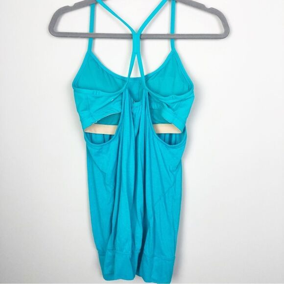 LULULEMON | Turquoise Layered Sports Bra Tank Top Fitted Bottom Women’s Size 8 - Picture 8 of 11
